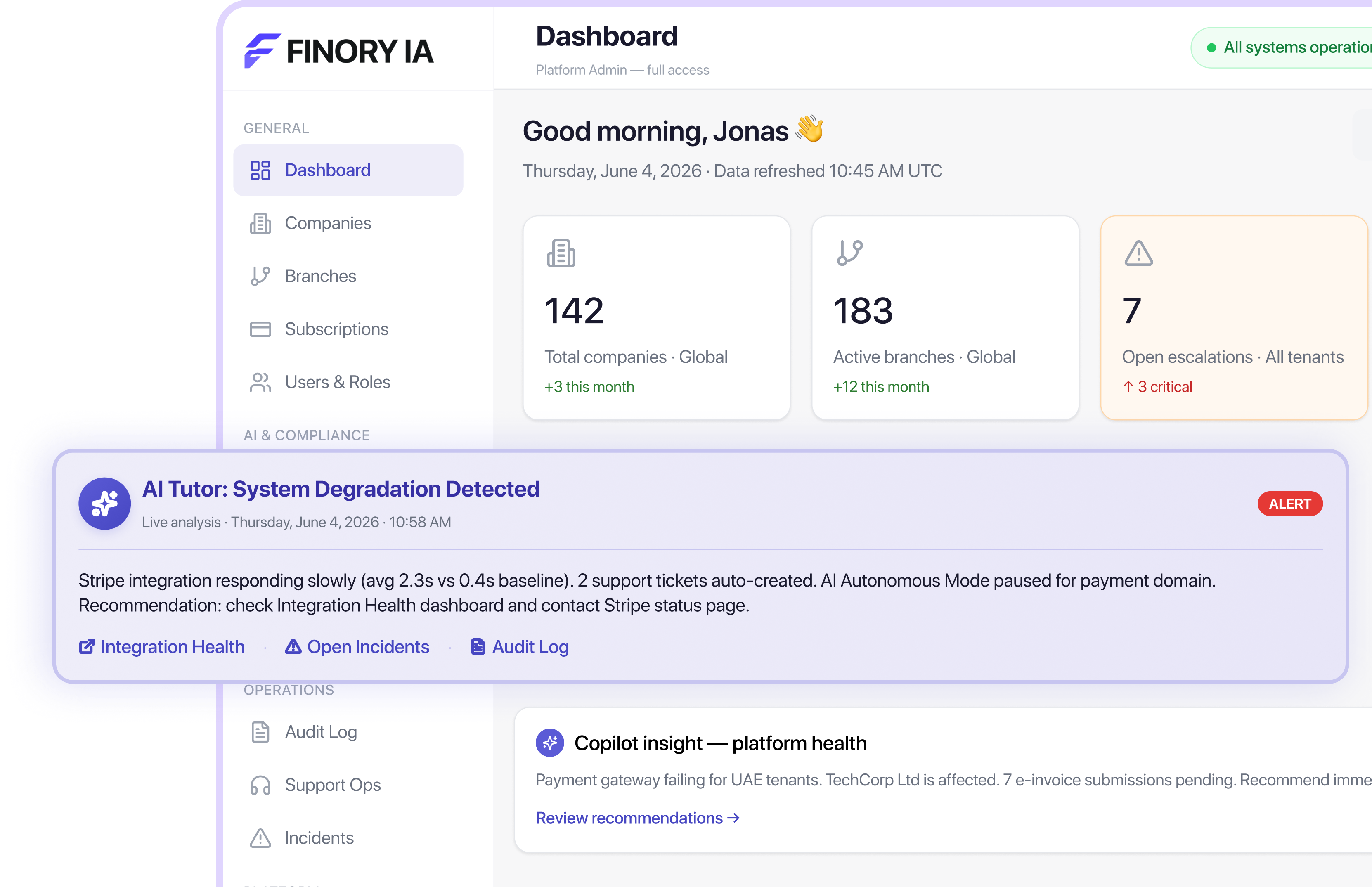 Finory IA dashboard preview